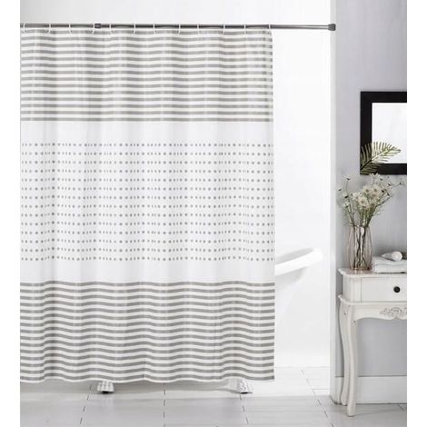 Duschvorhang 180x180 cm grau wasserdicht (1/2)