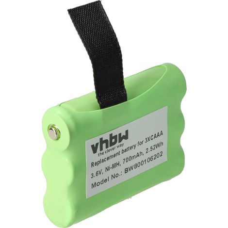 vhbw Batterie compatible avec Motorola SX600, SX800, SX800R, SX500R, FV300, FV500, FV700, SX900, FV700R, SX900R radio (700mAh, 3,6V, NiMH) - Remplacement pour 3XCAAA, 53617