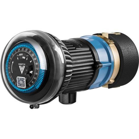 Vortex Trinkwasser-Zirkulationspumpe BlueOne BWO 155 R ZM, 80mm, 1/2" IG, Messing, mit mechanischer Zeitschaltuhr (1/2)