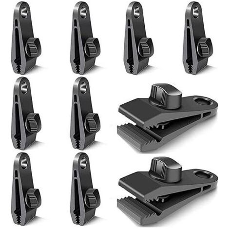 Clips De Bâche - Plastique Résistant - Pour Tentes Camping Auvents Bâches Extérieures - 10 Pièces (1/5)
