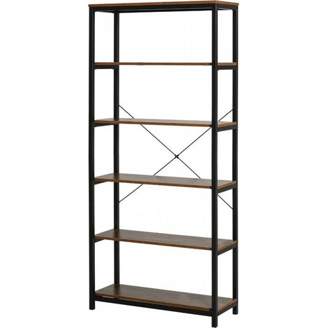 INDUSTRIAL LIBRERIA METAL/QUERCIA 80X30X180 CM