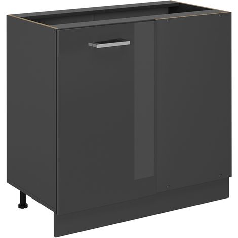 Meuble d'angle R-Line, Anthracite Haute brillance, 86cm sans PT, Vicco