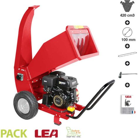 LEA – Broyeur de branches thermique 420cc – Puissance 8,2 kW – Diamètre de coupe 100 mm – Vitesse 3600 tr/min – Pour bois dur et teck (1/5)