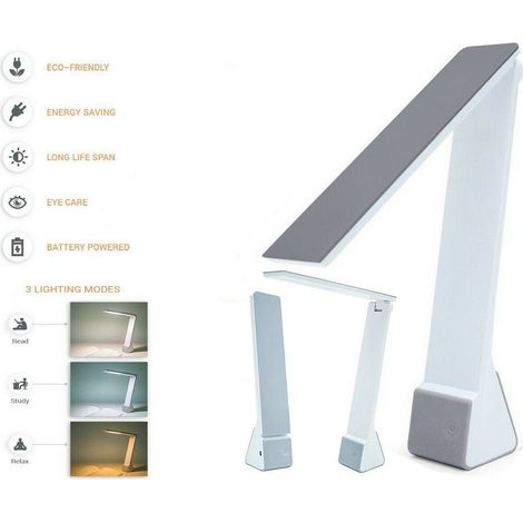 TrAdE Shop Traesio - Lampada Da Scrivania 15 Led 4w Pieghevole Luce Bianca Neutra Gialla U12b - (1/5)