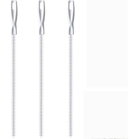 Brosse Pour Canalisations - Tige En Acier Inoxydable 45 Cm - Poignée Antidérapante - Pour Salle De Bains Cuisine Baignoire - 3 Pièces