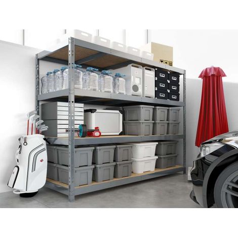 MODULO STORAGE Lot de 2 étagères Rack - 4 plateaux - 200 x 80 cm - charge lourde (1/3)