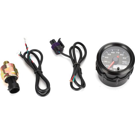 ZDETGU 2 Zoll (52 mm) Öldruckanzeige für Autos, 7-farbiges LED-Digitaldisplay mit Schrittmotor, für die meisten 12-V-Fahrzeuge