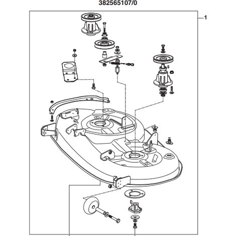 Montiertes Mähdeck für ORIGINAL STIGA SD108 Rasentraktor ohne Messer