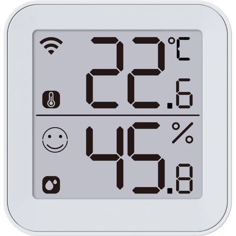 Konyks Termo 2 - Thermomètre Hygromètre connecté Wi-Fi, Grand écran, Lecture à distance, déclenche d'autres appareils Konyks en fonction des mesures, Compatible Alexa et Google Home