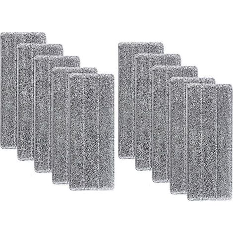 Lot de 10 lingettes de nettoyage en microfibre pour balai à franges, 32 x 12 m