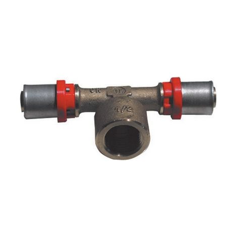RACCORDO PRESS A T FEMMINA PER MULTISTRATO- 1/2 x 16 X 2,25- TIEMM- pezzi 1