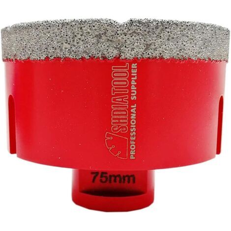 Forets Diamant 75mm Trépans de Forage avec Filetage M14 pour Perçage à sec en Porcelaine Carrelage Granit Marbre (1/5)