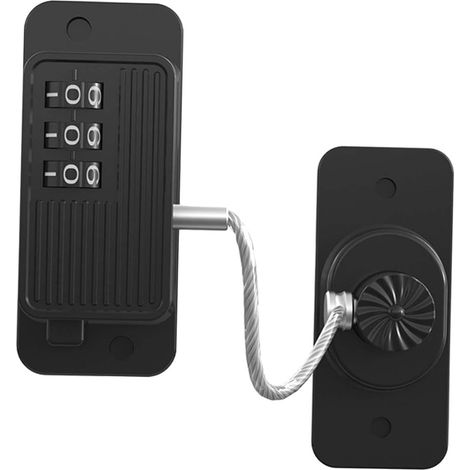 Verrou de placard avec code, verrou de réfrigérateur, loquet, câbles en acier de 17,3 cm, installation à gauche ou à droite, verrou de confidentialité pour clôture polyvalent