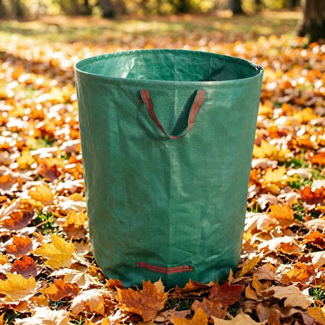 Sac collecteur cylindrique pour jardin résistant, sac ramassage feuilles mortes lavable (1/5)