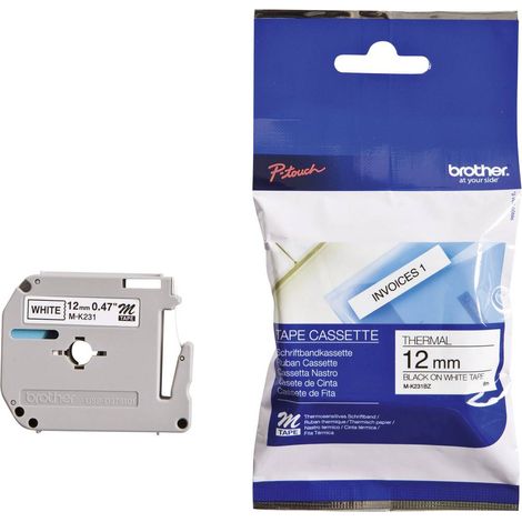 Brother Schriftbandkassette MK231BZ 12mmx8m unlaminiert sw auf ws