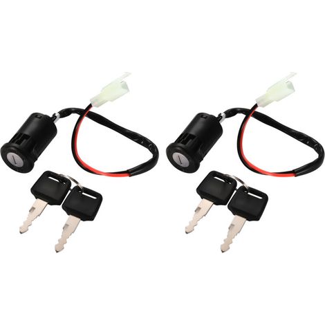 Interrupteur d'allumage à 2 fils pour scooter électrique, interrupteur d'alimentation principal, verrouillage marche/arrêt à 2 fils, serrure de porte électrique universelle, interrupteur à clé pour vé (1/5)