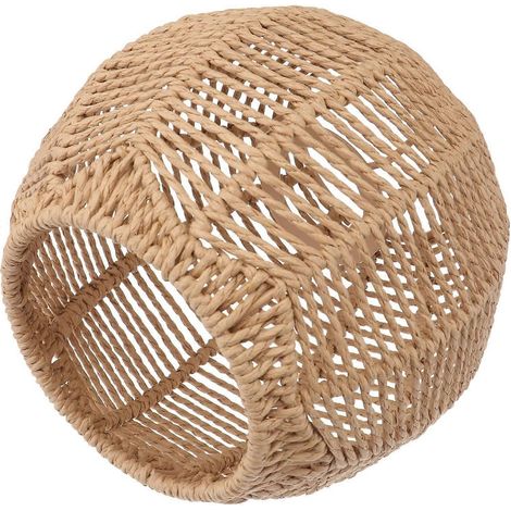 Abat-jour en osier pour suspension, abat-jour tressé en rotin pour luminaire suspendu, idéal pour salon, chambre, restaurant, plafond (15 x 15 cm) (1/4)