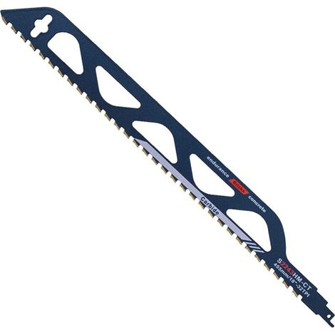 Lame de scie sabre en acier au carbure de tungstène pour métal, bois, pierre, accessoires de scie sabre pour béton cellulaire, brique, béton, plaque de ciment, longueur (455mm (S2243HM)) (1/4)