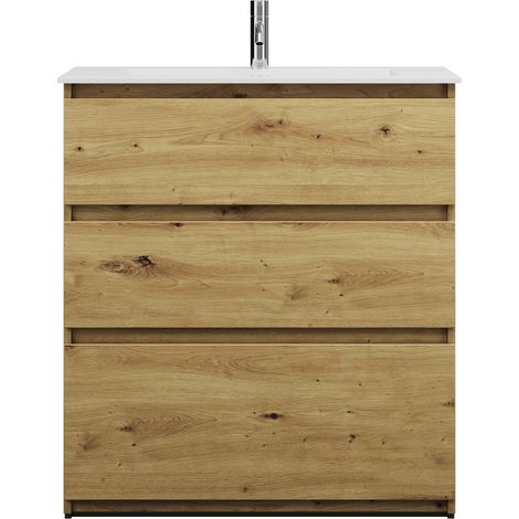 burgbad Lin20 Lavabo bajo para lavabo blanco brillante con mueble