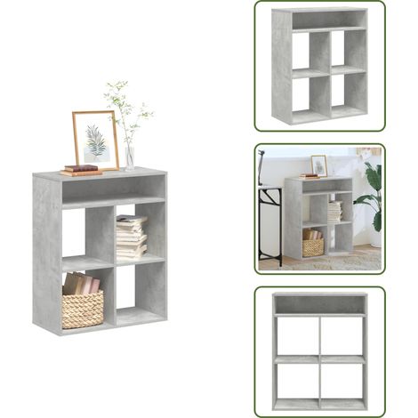 Estantería de madera contrachapada - vidaXL Estantería madera contrachapada gris hormigón 66x31x80 cm - Estantería para coleccionables