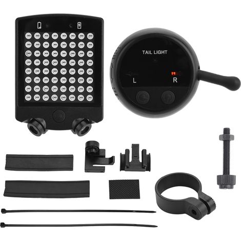 Clignotants arrière de vélo à LED, feu de signalisation, rechargeable par USB et télécommande sans fil (1/5)