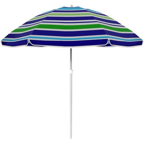 Sombrilla Oxford Aluminio Con Funda Rayas Azul Blanco Verde MARBUENO SUMMER