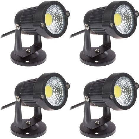 GDHZS-LaBlanc Lot de 4 Spot LED Cob 5W 220V Spots Jardin Orientables Luminaires Extérieur Jardin Terrasse (1/5)