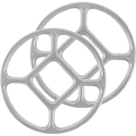 Set aus 2 stabilen Herdplattenhalterungen aus Aluminiumlegierung, Kaffeemaschinenständer, Gasherd-Brennerrost, rutschfest – Silber (1/4)