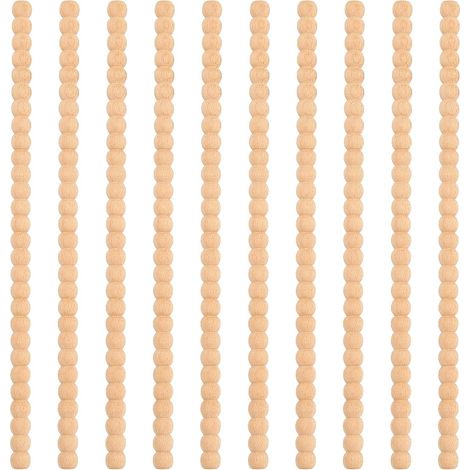Lot de 10 Moulures Décoratives en Bois Perles, Moulure Decorative non Finies, Garniture Decorative Bois pour Portes, Plans de Travail de Cuisine et Étagères (1/5)