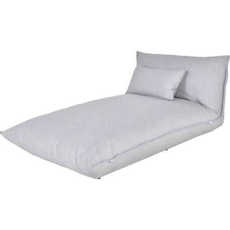 Home Deluxe Lettino da esterno RIGA - Alluminio grigio chiaro