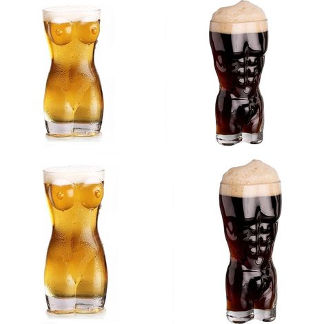 Körperförmige Schnapsgläser, Damen- und Herren-Körperform, Glasbecher für Wodka, Whisky und Bier (1/5)