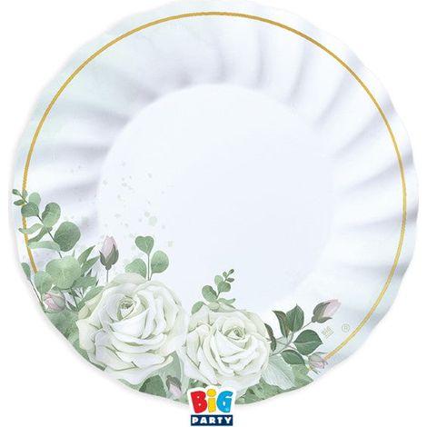 Big Party Piatti Carta Eucalipto D 20 Cm 6 Pz
