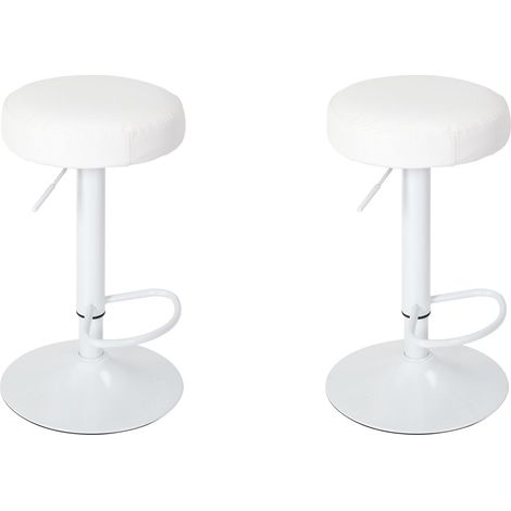 Lot de 2 Tabourets de Bar - HOME DECO FACTORY - Mumford - Réglables - Blanc (1/5)