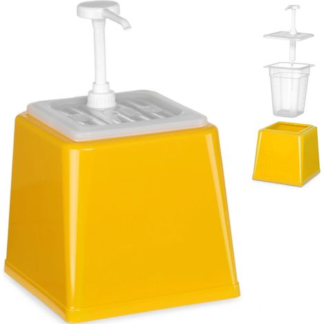 Dispensador de salsa de mostaza con bomba, 2,5 l, amarillo - Hendi 203538 (1/4)