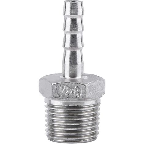 Edelstahl 304 Außengewinde-Rohrverschraubung Schlauchanschluss (1/2" x 8 mm)