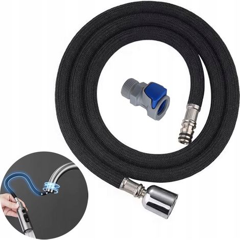 Manguera para grifo de cocina extraíble, fregadero, negra (1/5)