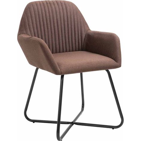 Maison Exclusive - Esszimmerstühle 4 Stk. Braun Stoff (1/5)