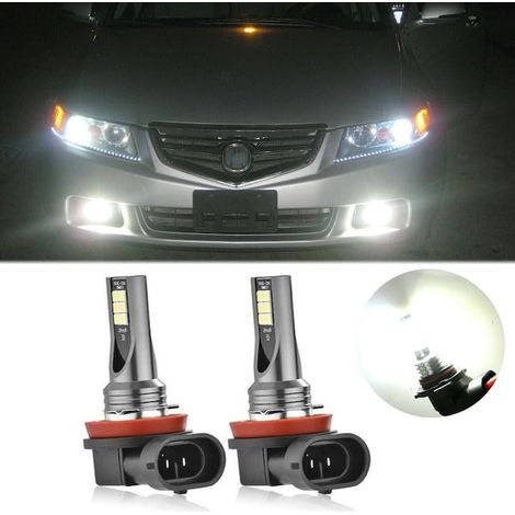 Lot de 2 LED H11 H8 6500 K pour feux antibrouillard, céramique haute température, petite taille, auto (1/5)