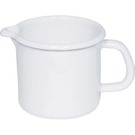 Riess bricco per latte a becco Ø16cm 2 litri smaltato Classic White