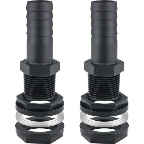 2PCS Trop Plein Cuve, 25mm Passe Paroi Cuve raccord Male Leakproof Hose pour Citernes Raccord Rcuprateur eau de Pluie de Pluie Passages Mit Joints (1/5)