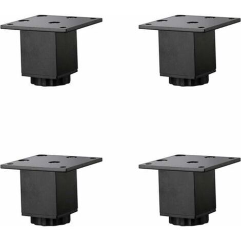 4 Stück (5cm/2in) Höhenverstellbare Möbelbeine aus Aluminiumlegierung, Sofatischbeine, Waschbecken-Badezimmerschrankbeine, 5-40cm, Mattschwarz, mit Schrauben