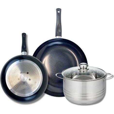Ensemble de 2 Poêles de cuisson 24 et 28 cm et 1 faitout 20 cm Elo Prima Brillant (1/5)