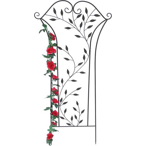 DanDiBo Rankhilfe Metall Rankgitter 135 cm Braun Rankstab Kletterhilfe Bodenstecker 100974 Blumenhalter Ranksäule