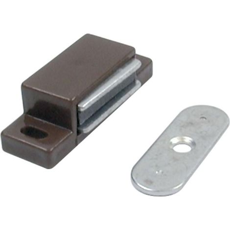 HERRAJES ALK cierre magnet.rectang. marron con placa 1a , 0UNIDADES