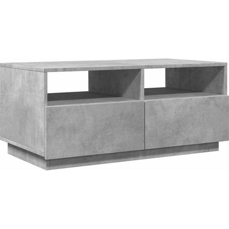 Couchtisch mit LED-Lichtern in Betonoptik 90x49x40 cm
