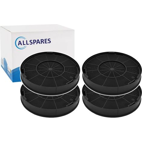 AllSpares Koolstoffilter (4st.) voor afzuigkappen geschikt voor o.a. AEG-Electrolux EFF62 / E3CFF62 ATAG ACC933 / ETNA 733034 / REC65 / Pelgrim KF63 / Bosch Siemens 668492 / DWA0KP6A / LZ54850 / Whirl