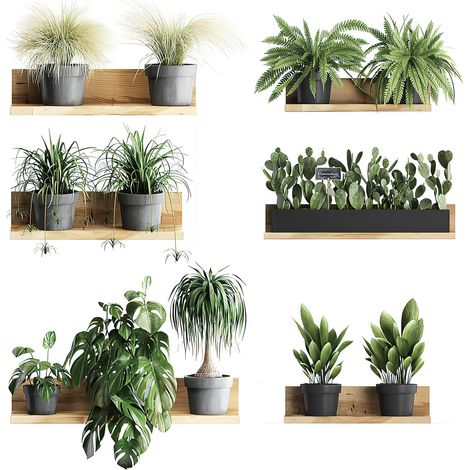 2 Sticker mural, Plantes vertes 3D, PVC imperméable, Fleurs décoratives, Salon chambre bureau (1/5)