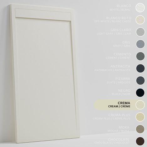 SOULBATH Receveur de Douche -Résine -Gel Coat -Texture Lisse/Pierre -Antidérapant -Couleur Crème 180x90 Extra plat 3Cm Conception Minimaliste (1/5)