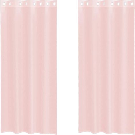 Maison Exclusive - Voile Vorhänge mit Ösen 2 Stk. Hellrosa 140x24