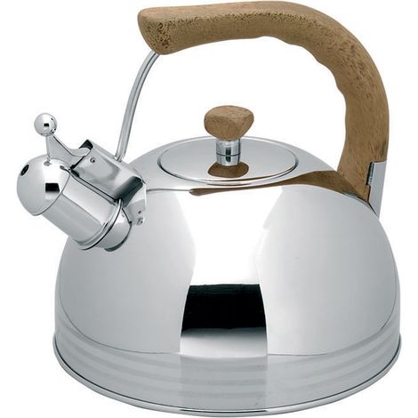 Lacor 68619 Bouilloire à sifflet, en acier inoxydable, argentée. Compatible lave-vaisselle (1/2)